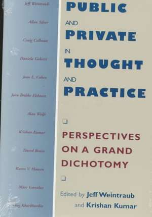 Public and Private in Thought and Practice: Perspectives on a Grand Dichotomy de Jeff Weintraub