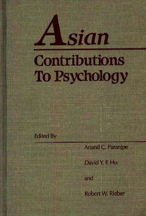 Asian Contributions to Psychology de A. C. Paranjpe