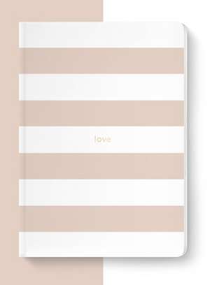 Spirit Stationery Striped A5 Notebook – Dusty Pink de Spck Spck