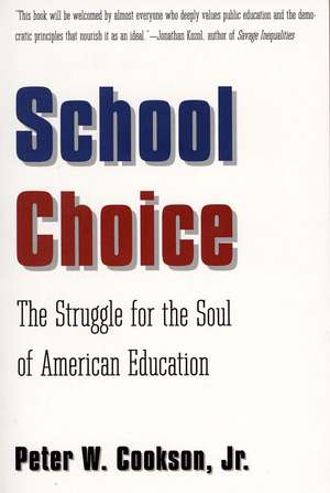 School Choice: The Struggle for the Soul of American Education de Peter W. Cookson, Jr.