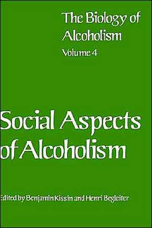 Social Aspects of Alcoholism de Benjamin Kissin