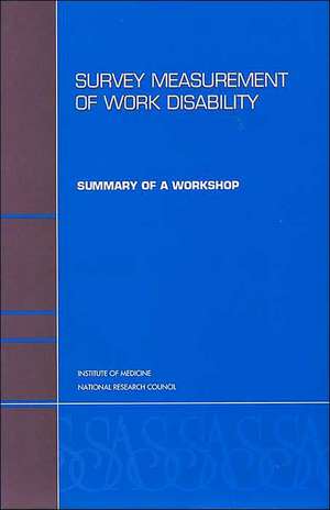 Survey Measurement of Work Disability de National Research Council