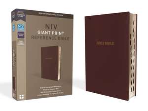 NIV, Reference Bible, Giant Print, Leather-Look, Burgundy, Red Letter, Thumb Indexed, Comfort Print de Zondervan