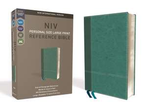 NIV, Personal Size Reference Bible, Large Print, Leathersoft, Teal, Red Letter, Comfort Print de Zondervan