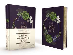 NIV, Artisan Collection Bible, Cloth over Board, Navy Floral, Designed Edges under Gilding, Red Letter, Comfort Print de Zondervan