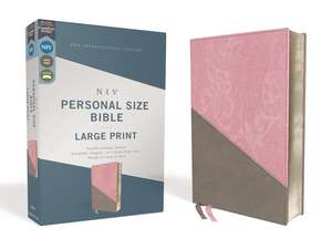 NIV, Personal Size Bible, Large Print, Leathersoft, Pink/Gray, Red Letter, Comfort Print de Zondervan