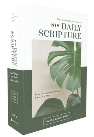 Niv, Daily Scripture, Super Giant Print, Paperback, White/Green, Comfort Print de Zondervan