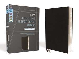 NIV, Thinline Reference Bible (Deep Study at a Portable Size), Large Print, European Bonded Leather, Black, Red Letter, Comfort Print de Zondervan