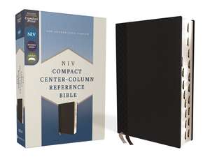 NIV, Compact Center-Column Reference Bible, Leathersoft, Black, Red Letter, Thumb Indexed, Comfort Print de Zondervan