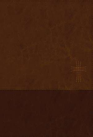 NIV, Thinline Bible, Large Print, Leathersoft, Brown, Zippered, Red Letter, Comfort Print de Zondervan