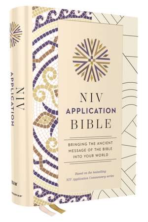 NIV Application Bible, Hardcover, Multi-Cream, Red Letter, Comfort Print de Zondervan Zondervan