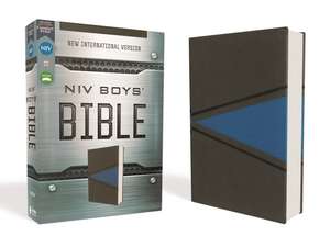 NIV, Boys' Bible, Leathersoft, Gray/Blue, Comfort Print de Zondervan