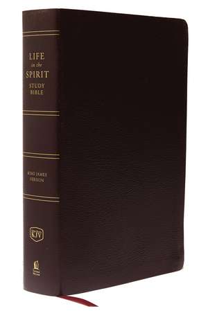 KJV, Life in the Spirit Study Bible, Bonded Leather, Burgundy, Red Letter: Formerly Full Life Study de Thomas Nelson