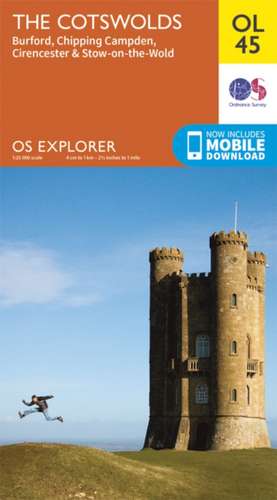 The Cotswolds, Burford, Chipping Campden, Cirencester & Stow-on-the Wold de Ordnance Survey