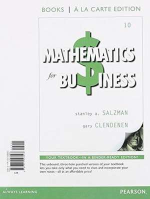 Mathematics for Business de Stanley A. Salzman