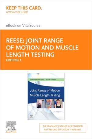 Joint Range of Motion and Muscle Length Testing - Elsevier eBook on Vitalsource (Retail Access Card) de Nancy Berryman Reese