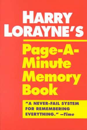 Page-A-Minute Memory Book de Harry Lorayne