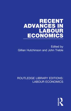 Recent Advances in Labour Economics de Gillian Hutchinson