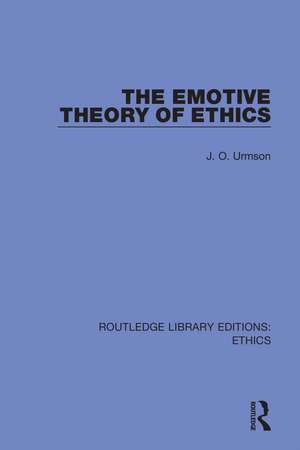 The Emotive Theory of Ethics de J. O. Urmson