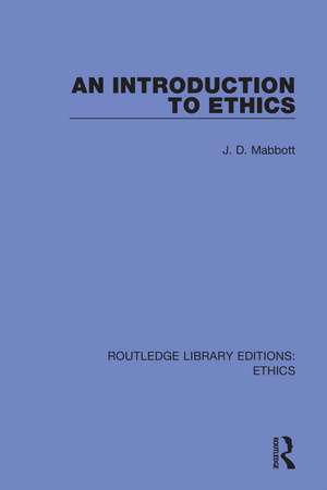 An Introduction to Ethics de J. D. Mabbott