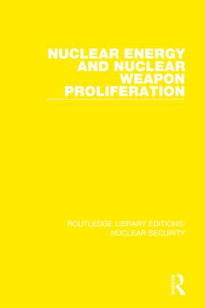 Nuclear Energy and Nuclear Weapon Proliferation de Stockholm International Peace Research Institute