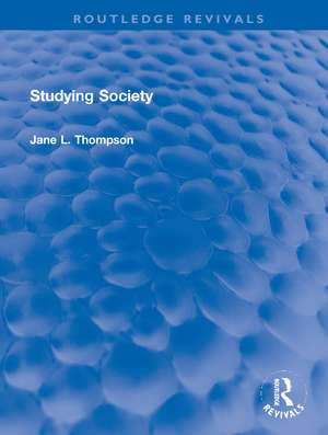 Studying Society de Jane L. Thompson