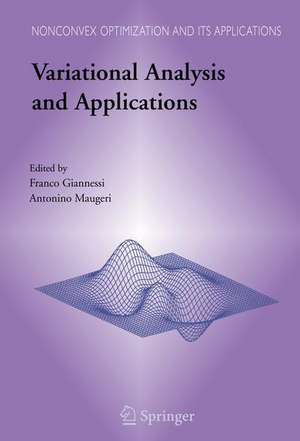 Variational Analysis and Applications de Franco Giannessi