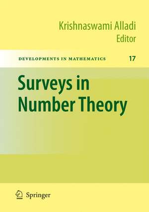 Surveys in Number Theory de Krishnaswami Alladi