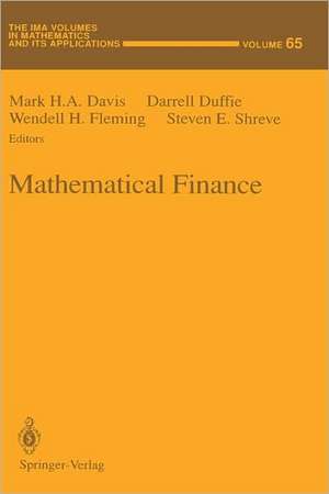 Mathematical Finance de Mark H.A. Davis