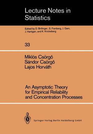 An Asymptotic Theory for Empirical Reliability and Concentration Processes de Miklos Csörgö