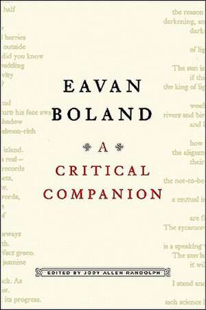 Eavan Boland – A Critical Companion de Jody Allen Randolph