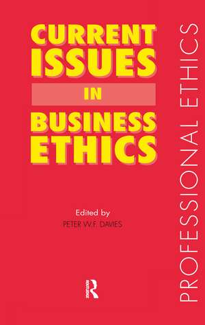 Current Issues in Business Ethics de Peter W. F. Davies