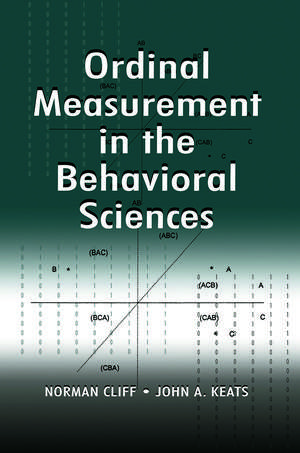 Ordinal Measurement in the Behavioral Sciences de Norman Cliff