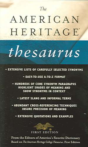 The American Heritage Thesaurus de Houghton Mifflin Company