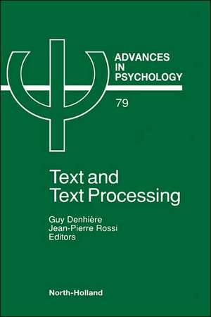 Advances in Psychology V79 de G. Denhiere G.