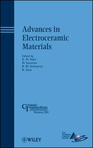Advances in Electroceramic Materials de K M Nair