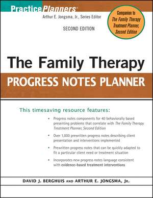 The Family Therapy Progress Notes Planner 2e de DJ Berghuis