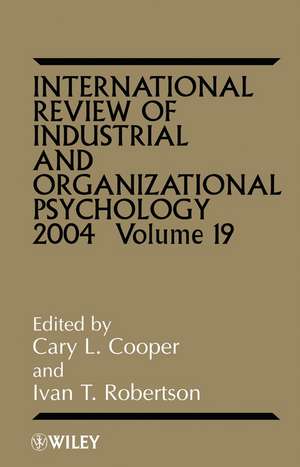 International Review of Industrial and Organizational Psychology 2004 V19 de CL Cooper