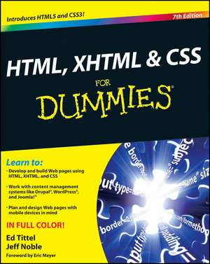 HTML, XHTML and CSS For Dummies, 7e de E Tittel