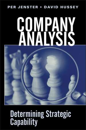 Company Analysis – Determining Strategic Capability de P Jenster