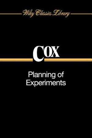 Planning of Experiments de DR Cox