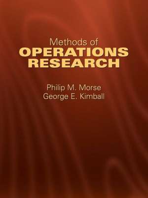 Methods of Operations Research de Philip McCord Morse