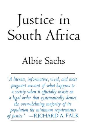 Justice in South Africa de Sachs