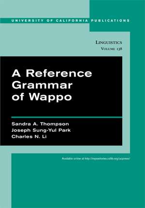 A Reference Grammar of Wappo de Sandra A. Thompson