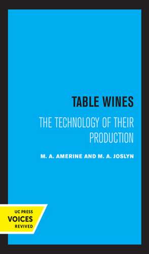 Table Wines de M. A. Amerine