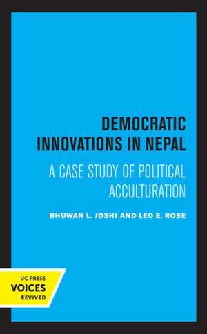 Democratic Innovations in Nepal – A Case Study of Political Acculturation de Bhuwan L. Joshi