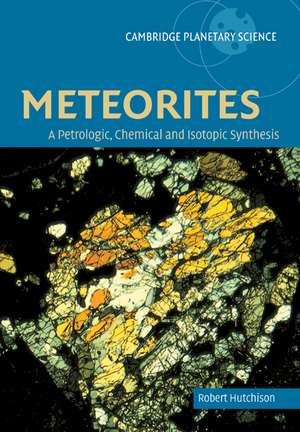 Meteorites: A Petrologic, Chemical and Isotopic Synthesis de Robert Hutchison