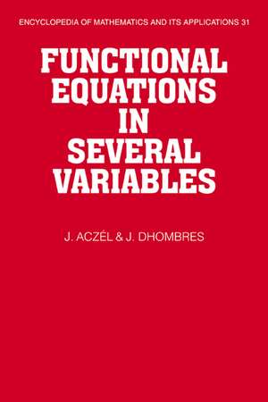 Functional Equations in Several Variables de J. Aczel