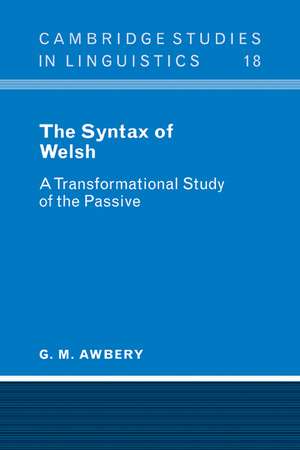 The Syntax of Welsh: A Transformational Study of the Passive de G. M. Awbery