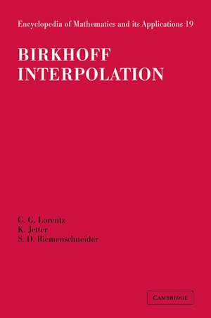 Birkhoff Interpolation de G. G. Lorentz